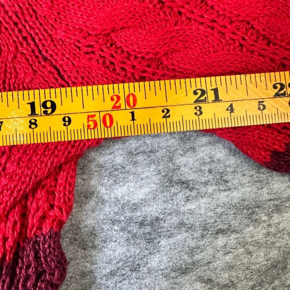 Arizona Jr. Sweater Womens 2X XXL Cable Knit V-Neck Colorblock Cabernet‎ Red - Picture 4 of 6